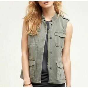 Anthro x MARRAKECH Moss Green Gray Vest Size Large